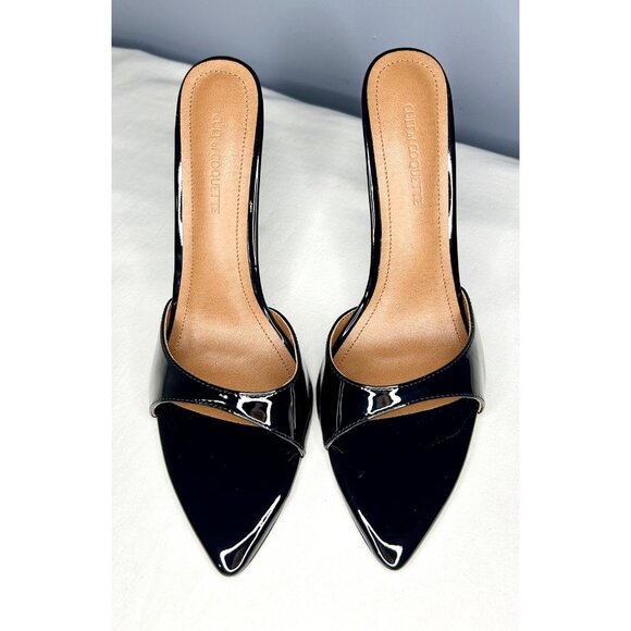 Cult of Coquette Shoes Gia Mules Size 11 Patent Pointed Toe High Heel Sexy Vegan - Picture 6 of 14